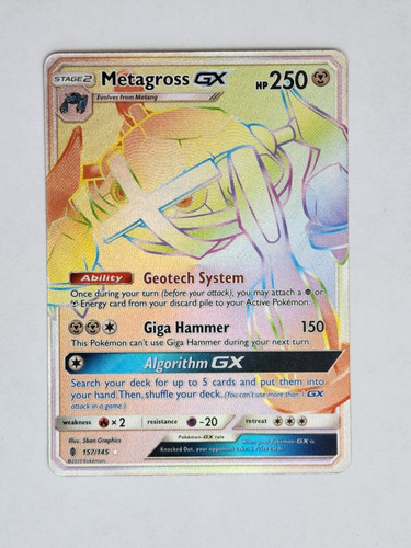 Cartas Pokemon Metagross Gx Hyper Rare Secret Full Art