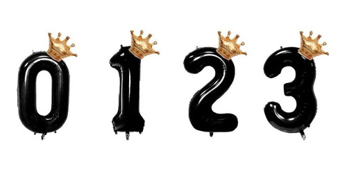 Globos Gigantes Metalizados C/forma De Números C/corona 82cm