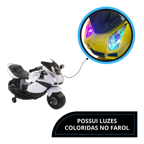 Mini Moto Elétrica Infantil Bateria 6v Bw044br Branca