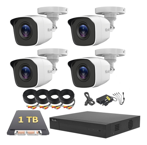 Kit Video Vigilancia 4 Camaras 1080p 1 Tb 2-30 M Y 2-20m