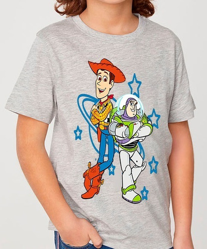 Polera 100% Algodon Niño Toy Story Woody Y Buzz Lightyear 01