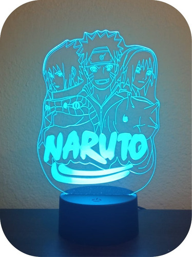 Lampara 3d Ilusion Trio Naruto Sakura Sasuke Ba Neg S/c