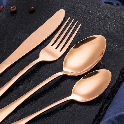 Juego Set De Cubiertos 24 Piezas Acero Inox - Varios Colores