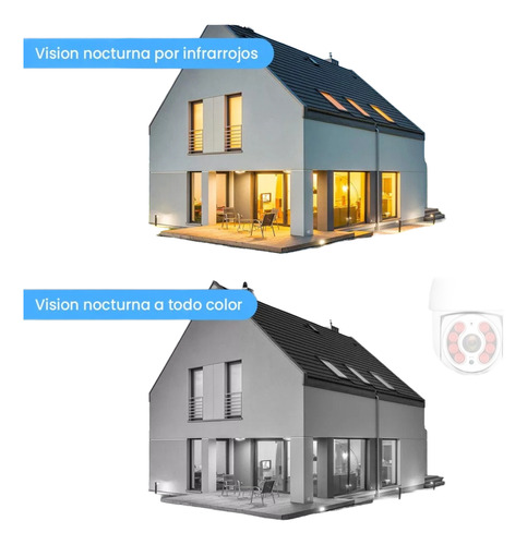 Cámara Seguridad Ip66 Wifi Domo 360 Exterior Full Hd Flash Blanco