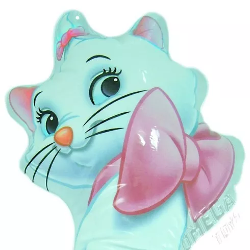 Cartela com 6 Adesivos Bubble Fofos e com Glitter Marie a Gatinha da Disney