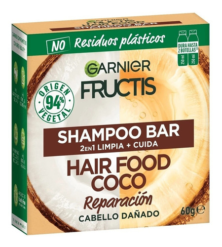 Shampoo En Barra Fructis Hair Food Coco 60 Gr.