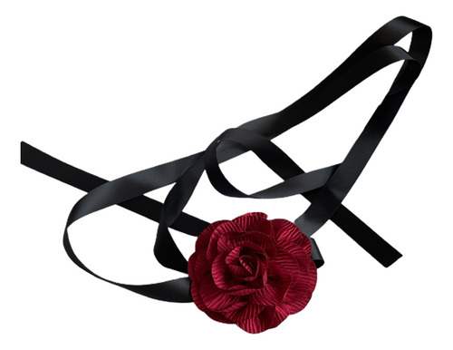 Gargantilla De Tela Con Cuello De Flores Artificiales (wr)