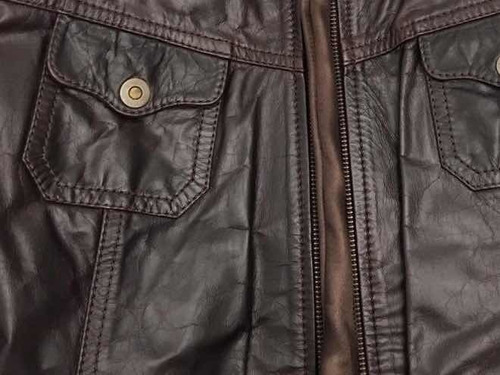Tapado Abrigo Cuero Prune Negro T S Palermo Microcentro