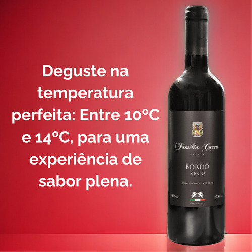 Kit 3 Vinhos Família Carra Tinto De Mesa Bordo Suave 750 Ml