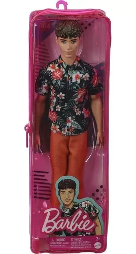 Boneco Ken Fashionista 184 Camisa Florida - Original Mattel