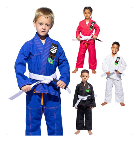 Kimono Infantil + Faixa Branca Jiu Jitsu Judo Karate Gorilla