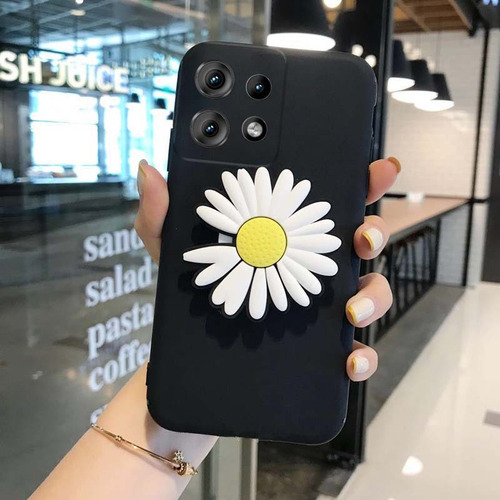 Capa Para Moto G75 5g Silicone Macio Crisântemo