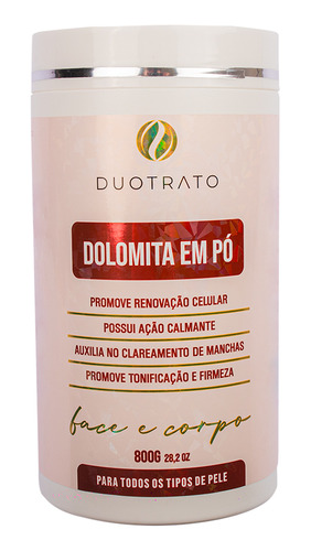  Dolomita Em Pó Clareadora Estética Corporal Duotrato 800g