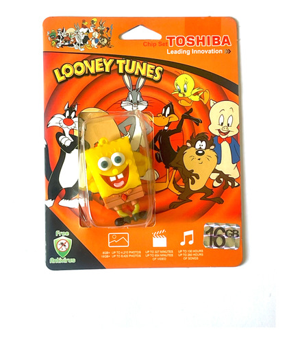 Memoria Usb 16gb Con Diseño De Bob Esponja Sponge Bob Yellow