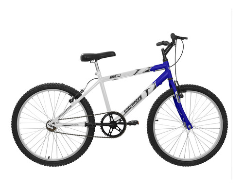 Bicicleta Bike Aro 24 Bicolor Masculina Sem Marcha Passeio Cor Branco - Azul