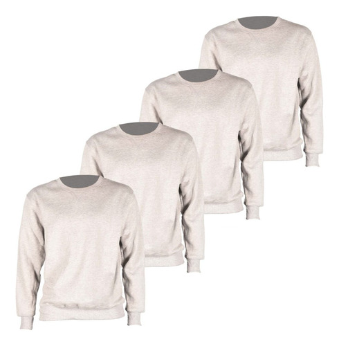 Set X4 Buzo Felpa Algodón Unisex Sweater Básico
