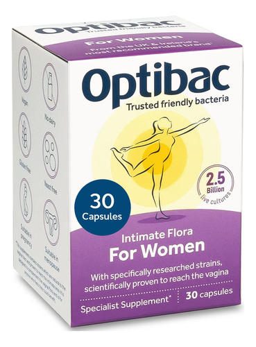 Optibac Probiticos Para Mujeres, Paquete De 30 Cpsulas