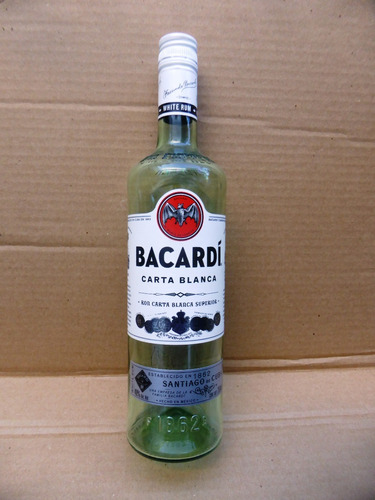 Botella Vacia Ron Bacardi - Industria Mexicana - 750 Ml 