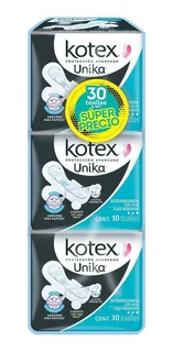 Toalla Femenina Kotex Unika Ultradelgada 3paq C/10piezas C/u