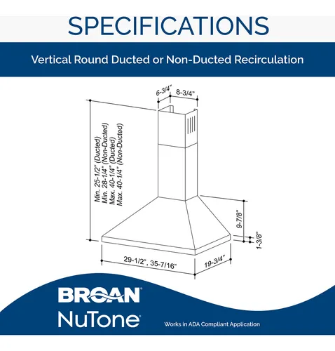 Broan nutone Bw5030ssl Campana Extractora Convertible De Env o