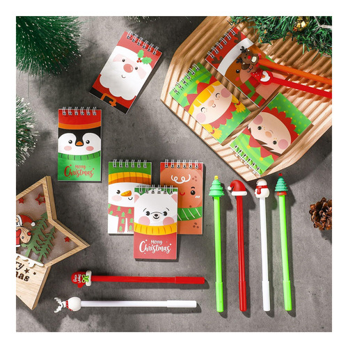 Jetec 48 Pcs Notas De Navidad De Navidad Set Mini Spiral Fun