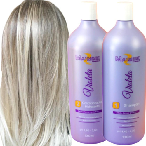  Kit Para Cabelo Loiro E Grisalho Shampoo E Condicion. 2000ml