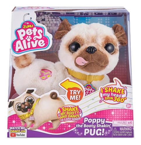 Perrito Zuru Pets Alive Poppy Pug Con Sonidos Y Movimientos