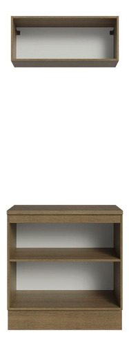 Mueble Modular Integral Almacenamiento Garaje Madesa Color Marrón/crema