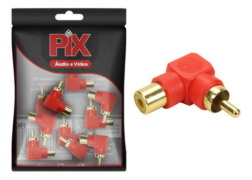 40x Plug Adaptador Rca Macho X Fêmea- (formato L) 90º Graus
