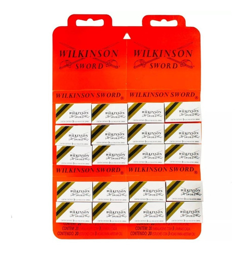 Kit 12 Cartelas Lamina De Barbear Wilkinson  20x3