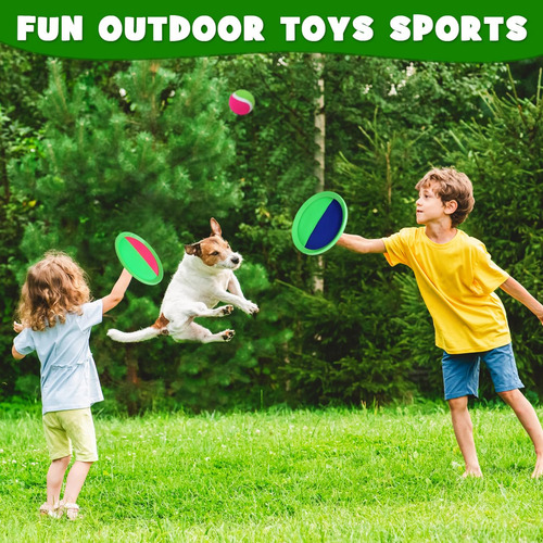 Juguete Para Atrapar Pelota Al Aire Libre 4 Paletas 4 Bolas