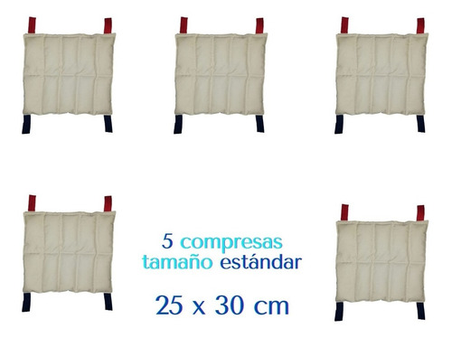 Kit De 5 Compresas Estándar 25x30cm Compresero/uso Casero
