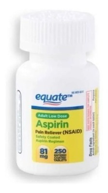 Aspirina 81mg 250 Tabletas Equate