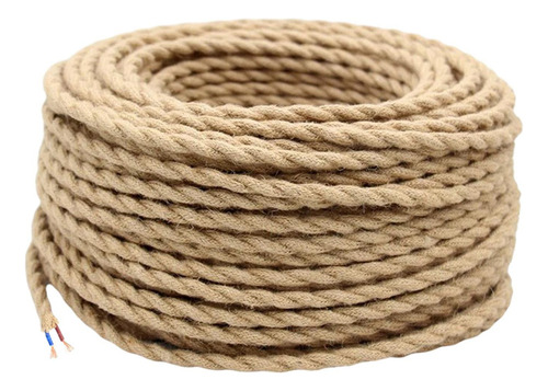 Cable Eléctrico Trenzado Cuerda De Cáñamo 5m Decoración