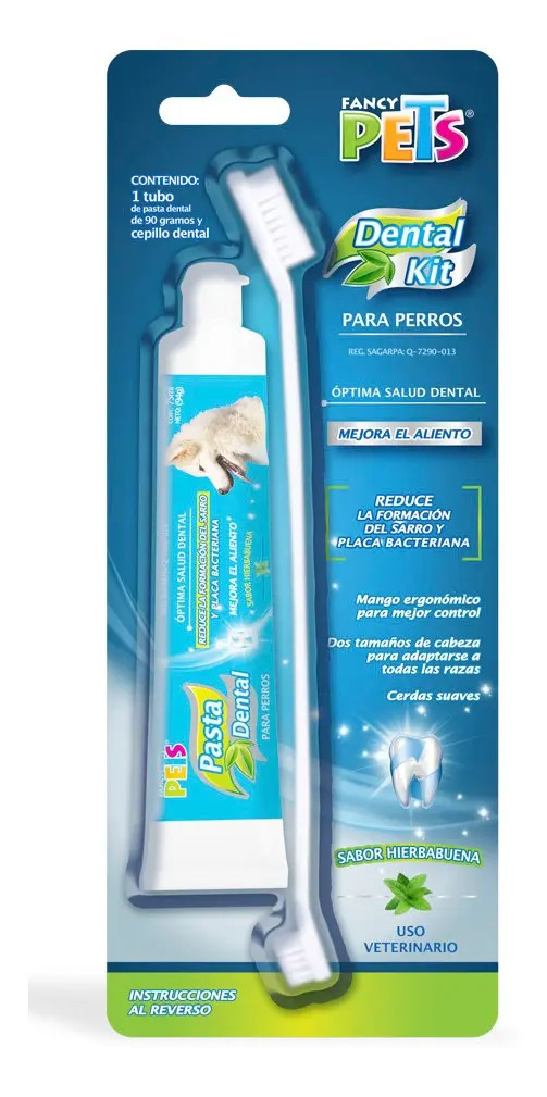 Kit Dental - Pasta Y Cepillo Para Perros Sabor Hierbabuena
