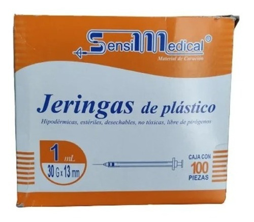 Jeringa Insulina Sensimedical 1 Ml Con Aguja 30gx13mm C/100u