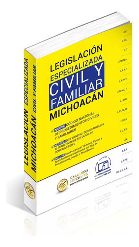 Legislación Especializada Civil Y Familiar De Michoacán 2024. Código Civil Y Código De Procedimientos Civiles. Código Nacional De Procedimientos Civiles Y Familiares. Leyes Complementarias