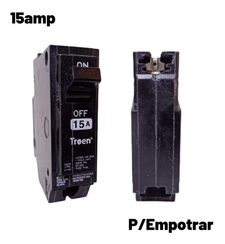 Breker Sencillo Para Empotrar  15 Amp Troen