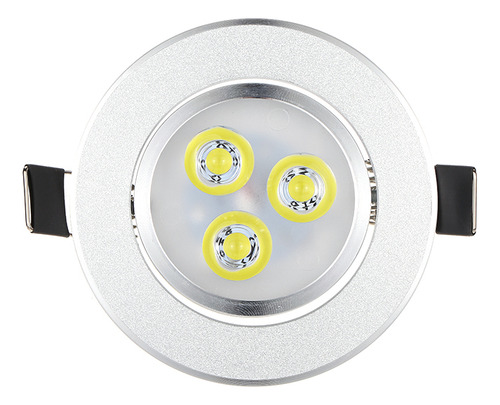 Lámpara Led Empotrable De Techo Plateada, Blanca Cálida, Est