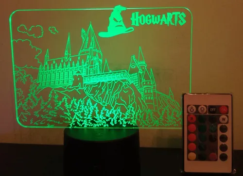 Lampara Led 3d Castillo Hogwarts Harry Potter Con Control