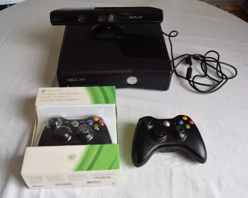 Xbox 360 Super Slim 4GB Kinect 1 Controle 2 Jogos