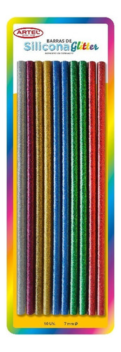 Silicona Gliter Barra Artel 7 Mm 10 Unidades Color Variado