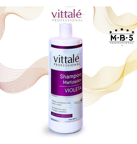 Shampoo Violeta Para Matizar El Cabello De Vittalé 1 Litro