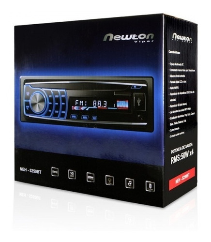 Imagen 1 de 3 de Autoradio Viper Newton 5250bt Control Remoto Bluetooth 200w.