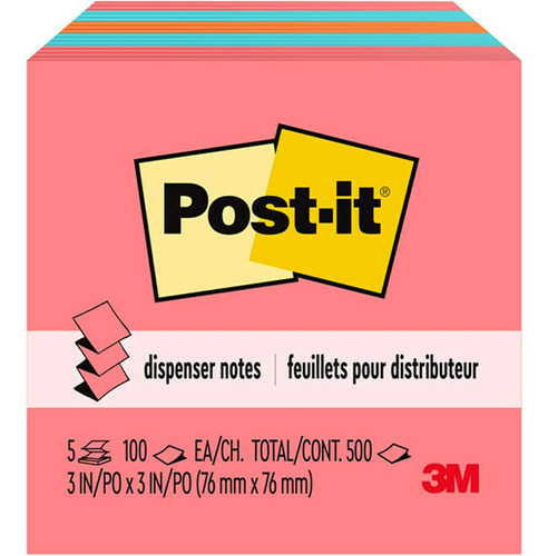 Notas Adhesivas Post-it, Desplegables, 7,6x7,6 Cm, 500 Mm...