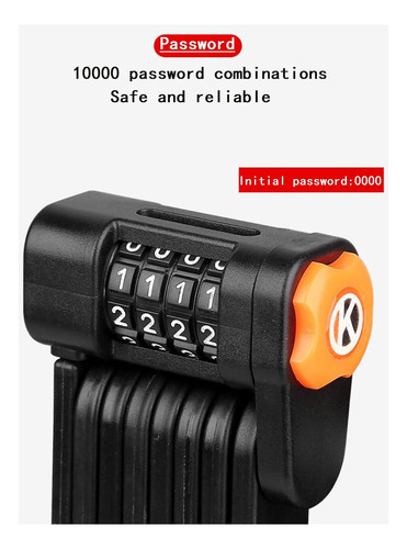 Cerradura De Código Antirobo Para Bicicleta Plegable Con 4 C