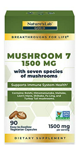 Natures Lab Mushroom 7 - Mezcla De 7 Hongos Orgánicos - 90 Cápsulas