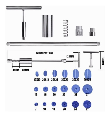 19 Herramienta De Reparación De Abolladuras De Coche