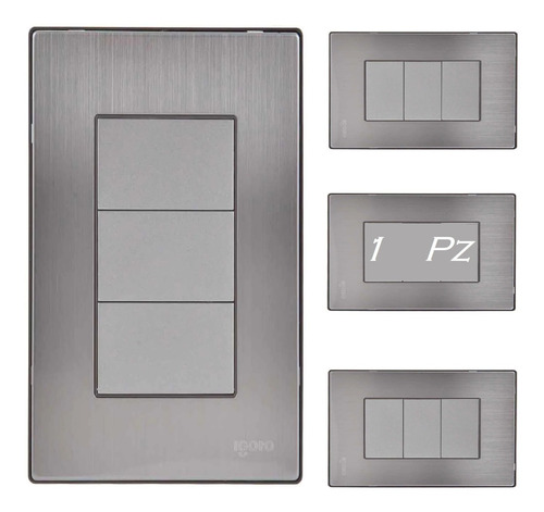 Placa Ciega Placa Gris Armada Acero Inoxidable (1pz)