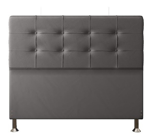 Cabeceira Cama Box Casal Estofada Grécia 140 Cm Suede Cinza